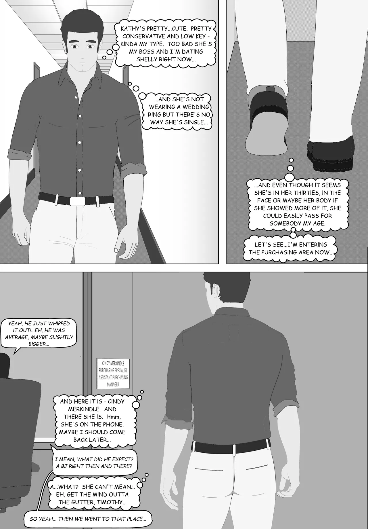 Naughty Business, Chapter 1 "Tim's First Day" page 3 full