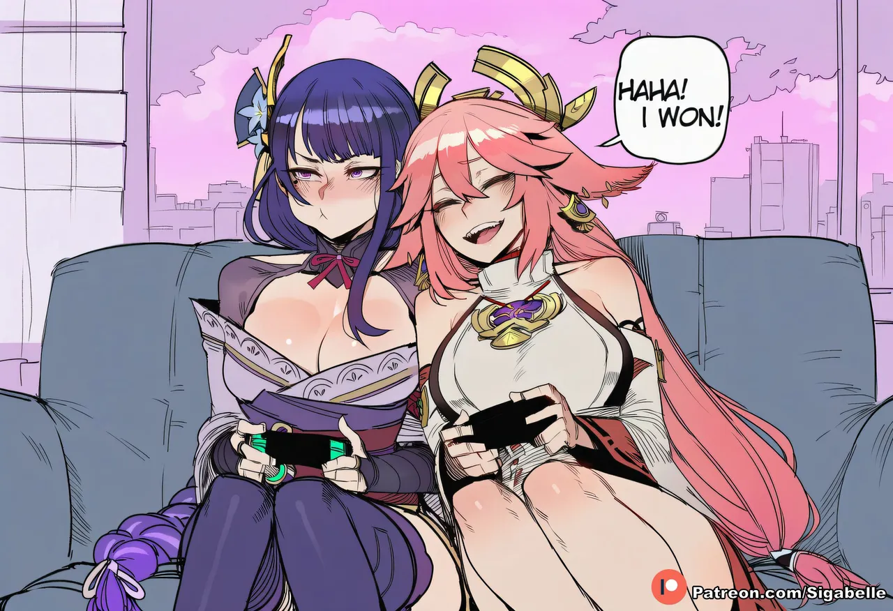 Raiden Shogun x Yae Miko page 2 full