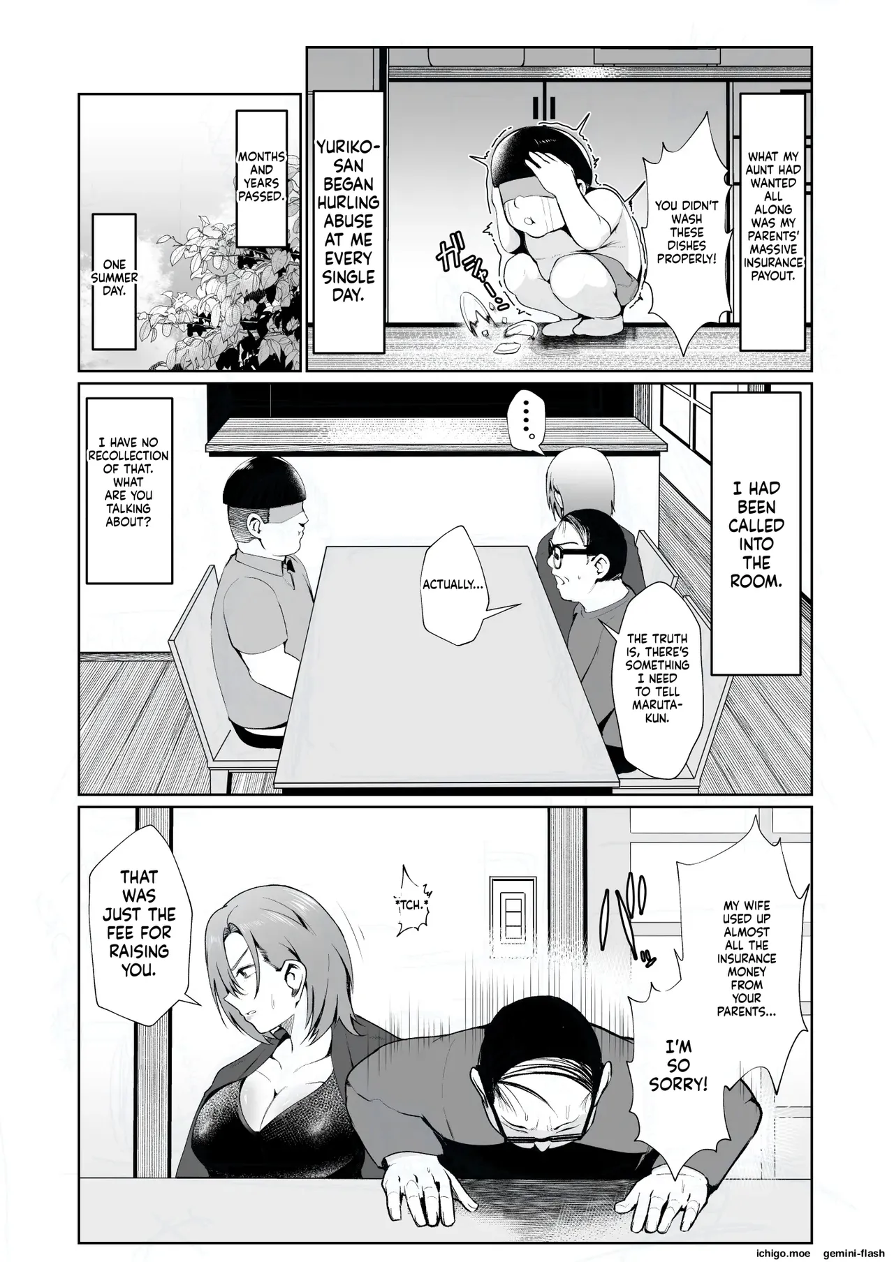 Oji-san ga Shakin o Tsuma no Karada de Hoten Shite Hoshii to Iwareta node Kaidaku Shita Hanashi-MTL page 4 full