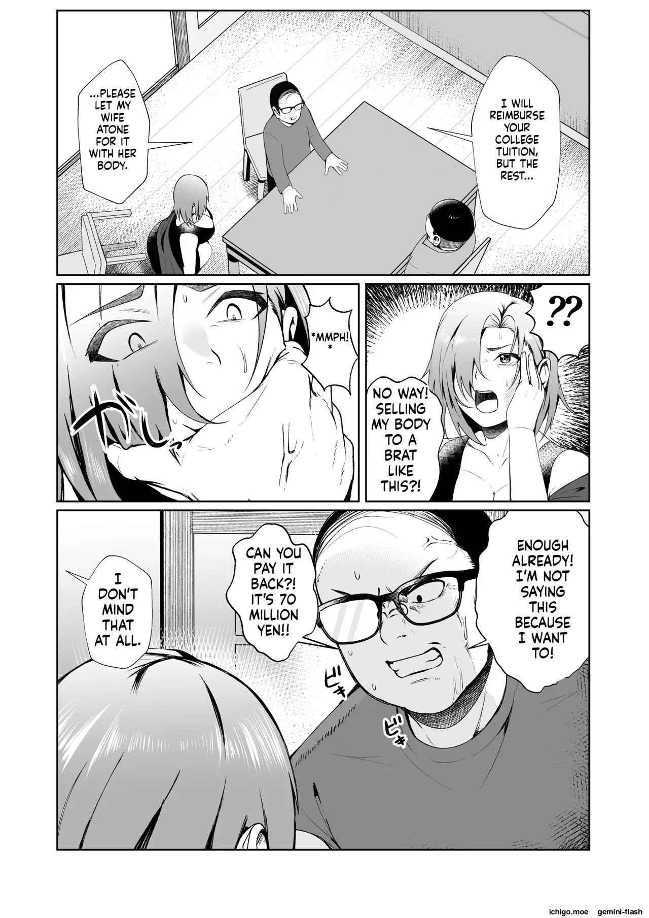 Oji-san ga Shakin o Tsuma no Karada de Hoten Shite Hoshii to Iwareta node Kaidaku Shita Hanashi-MTL page 6 full
