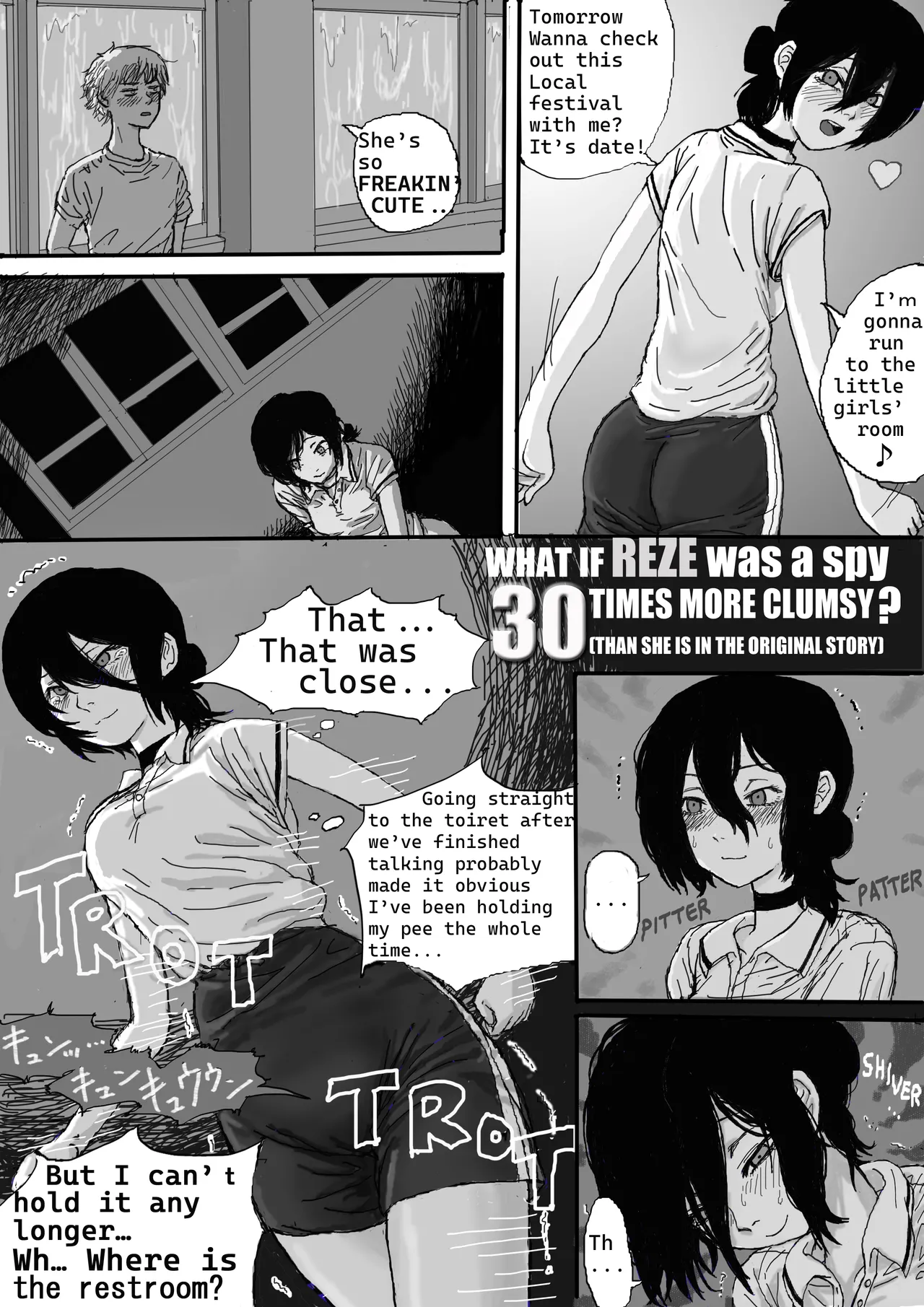 Reze's wetting herself page 1 full