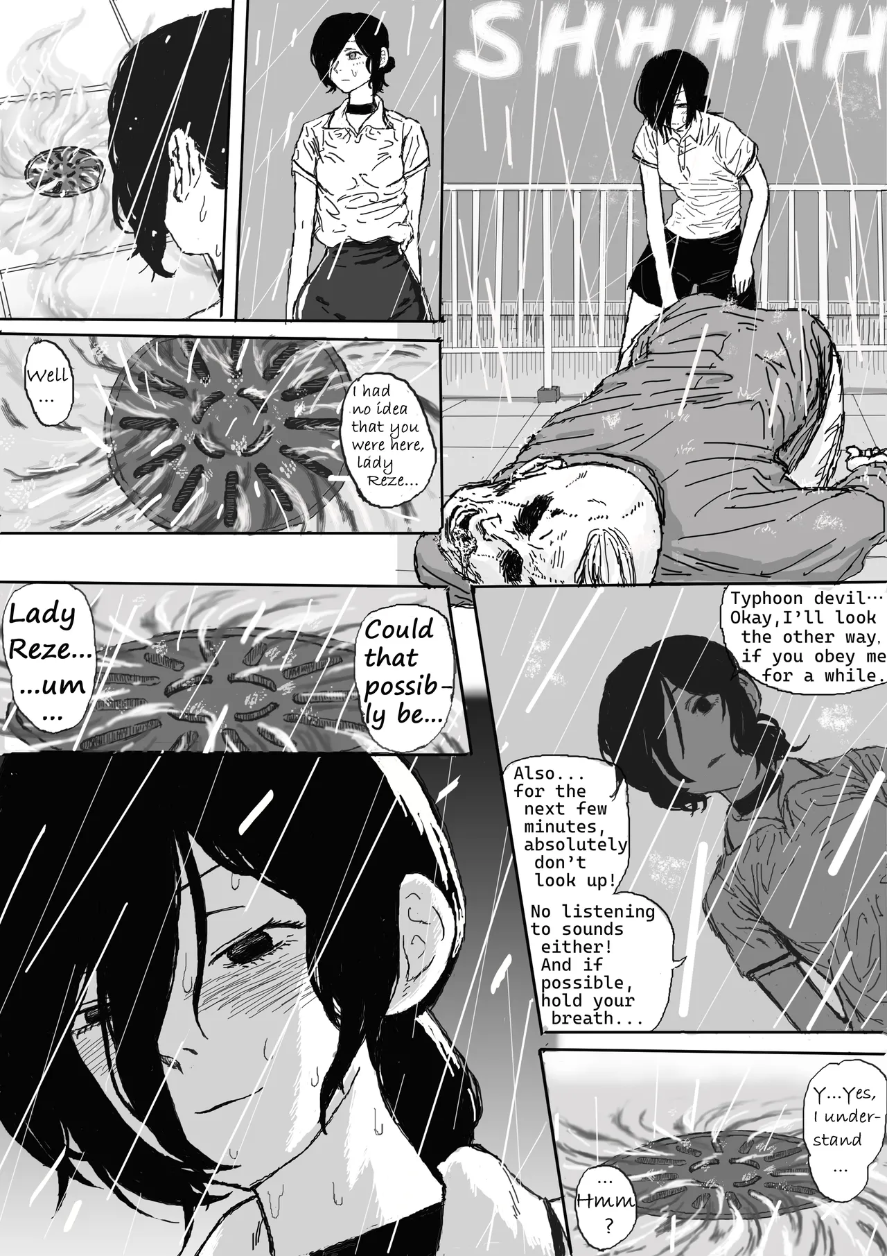 Reze's wetting herself page 4 full