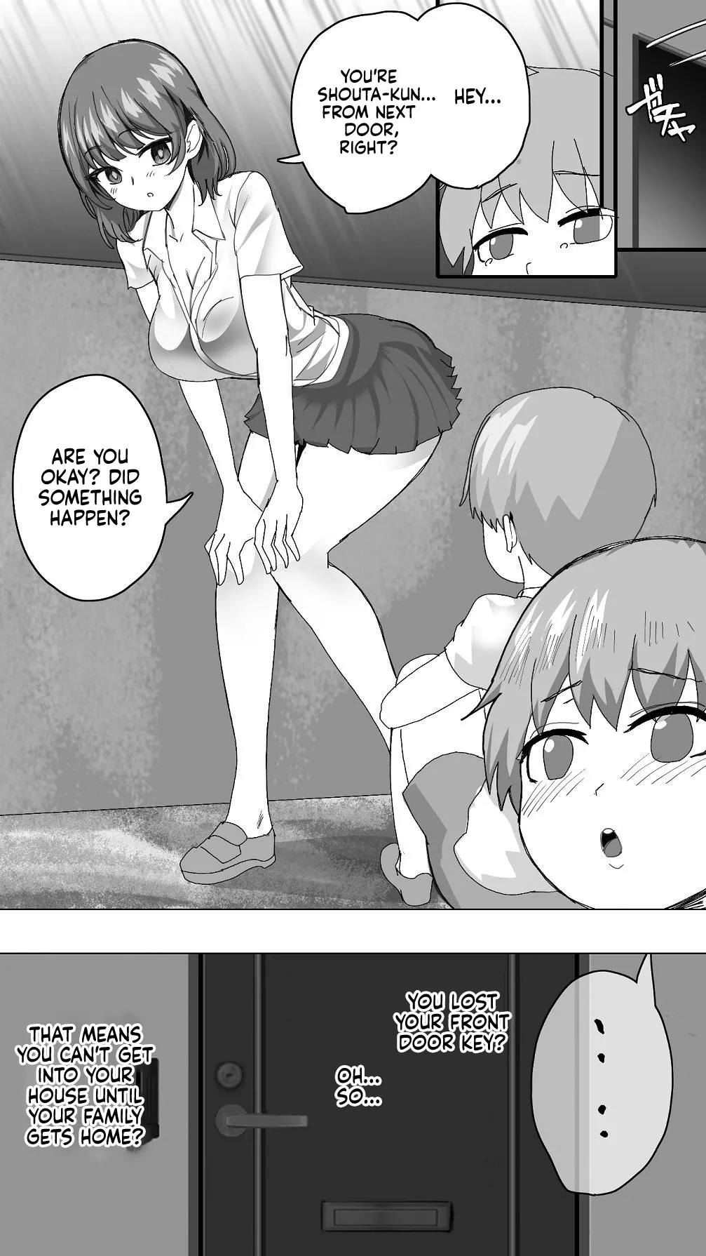 Komatteiru Kinjo no Shota o Hogoshita JK Shimai - Tonari no Onēsan | The Older Girls Next Door page 9 full