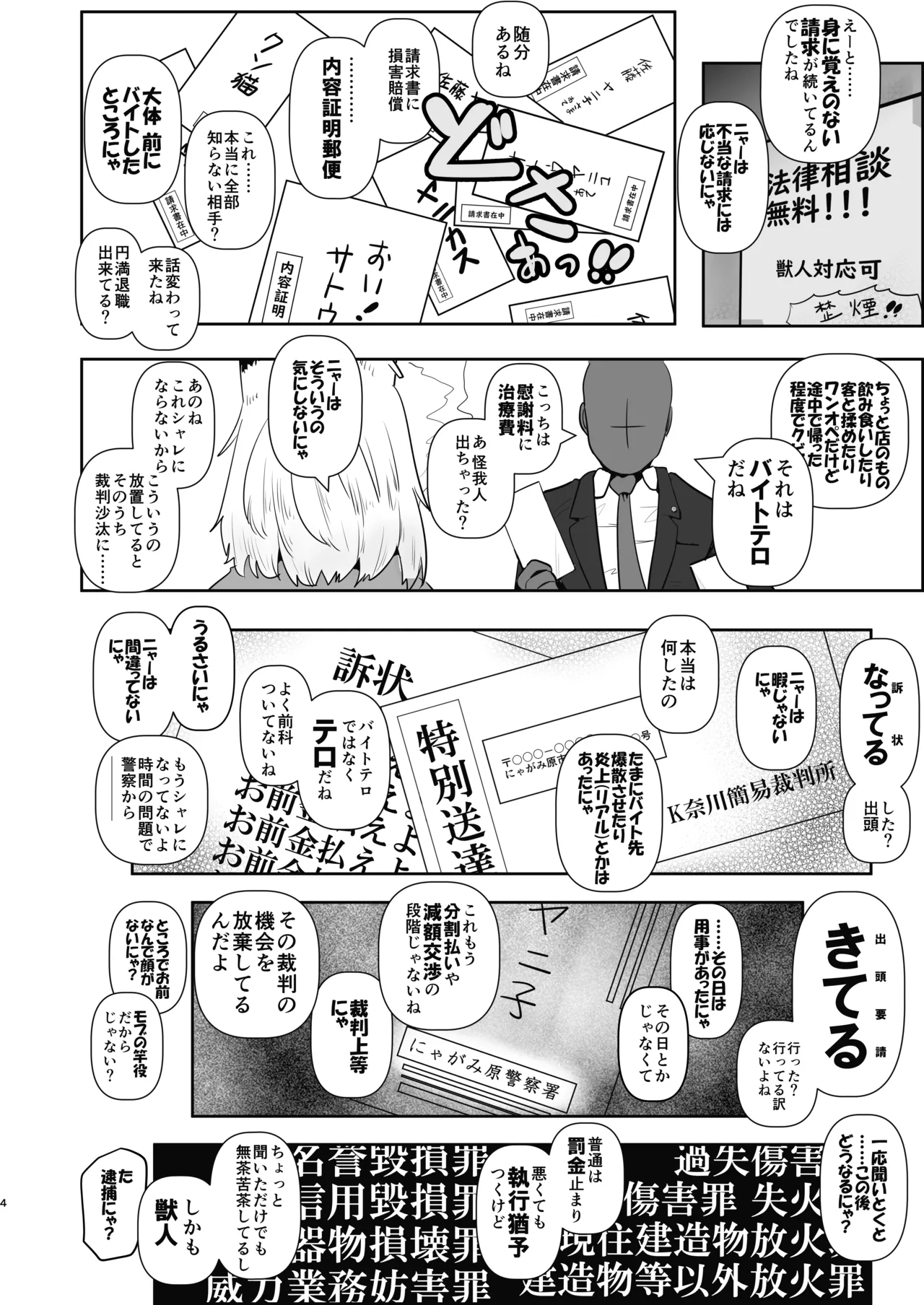 Tabaco Mokumokushiroku Yanineko Wabi no Shou Yanineko wa Nako de Aru. Jinken wa mou Nai. page 4 full