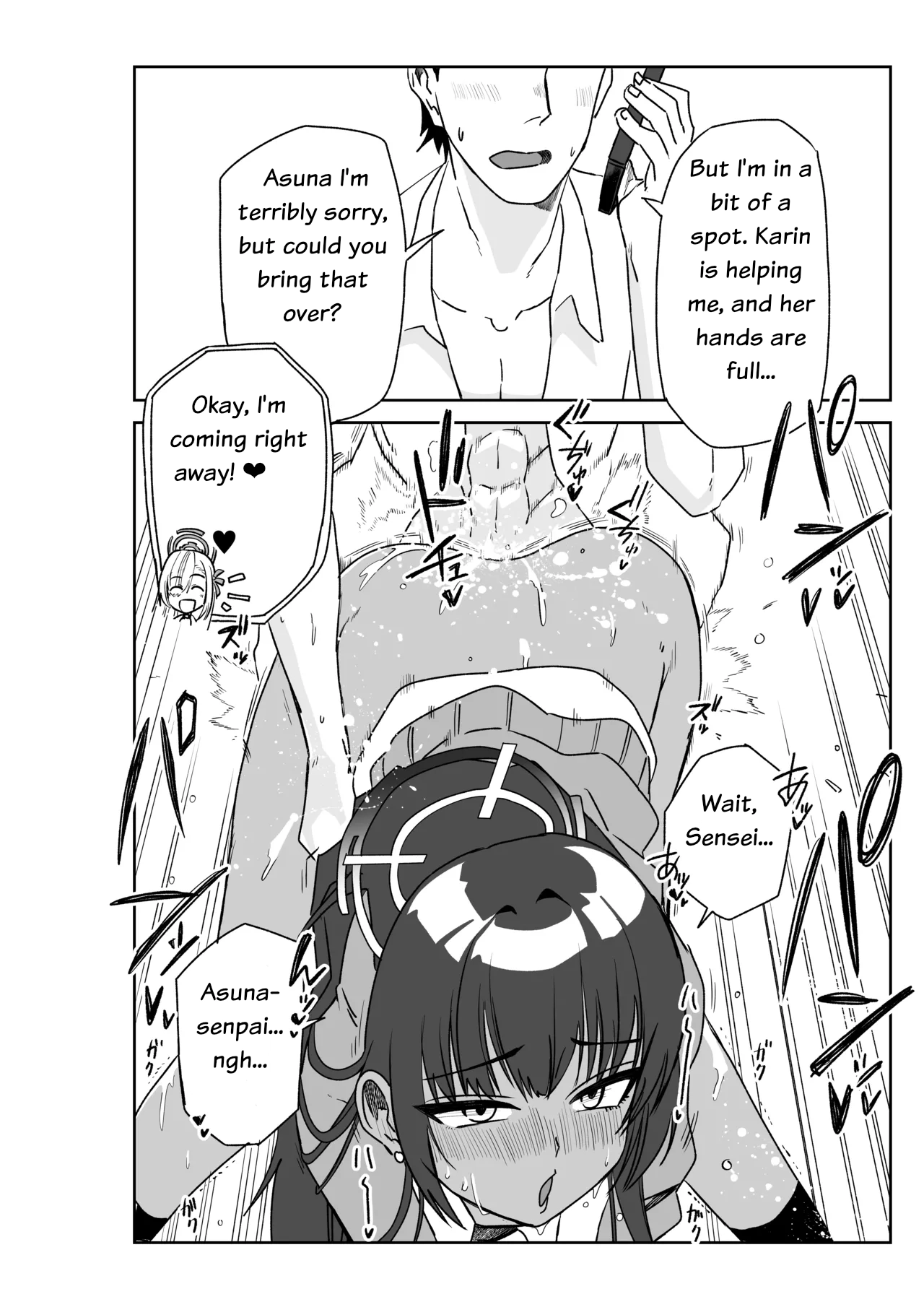 Karin Assisting Sensei and Asuna Delivering a Forgotten Item page 2 full