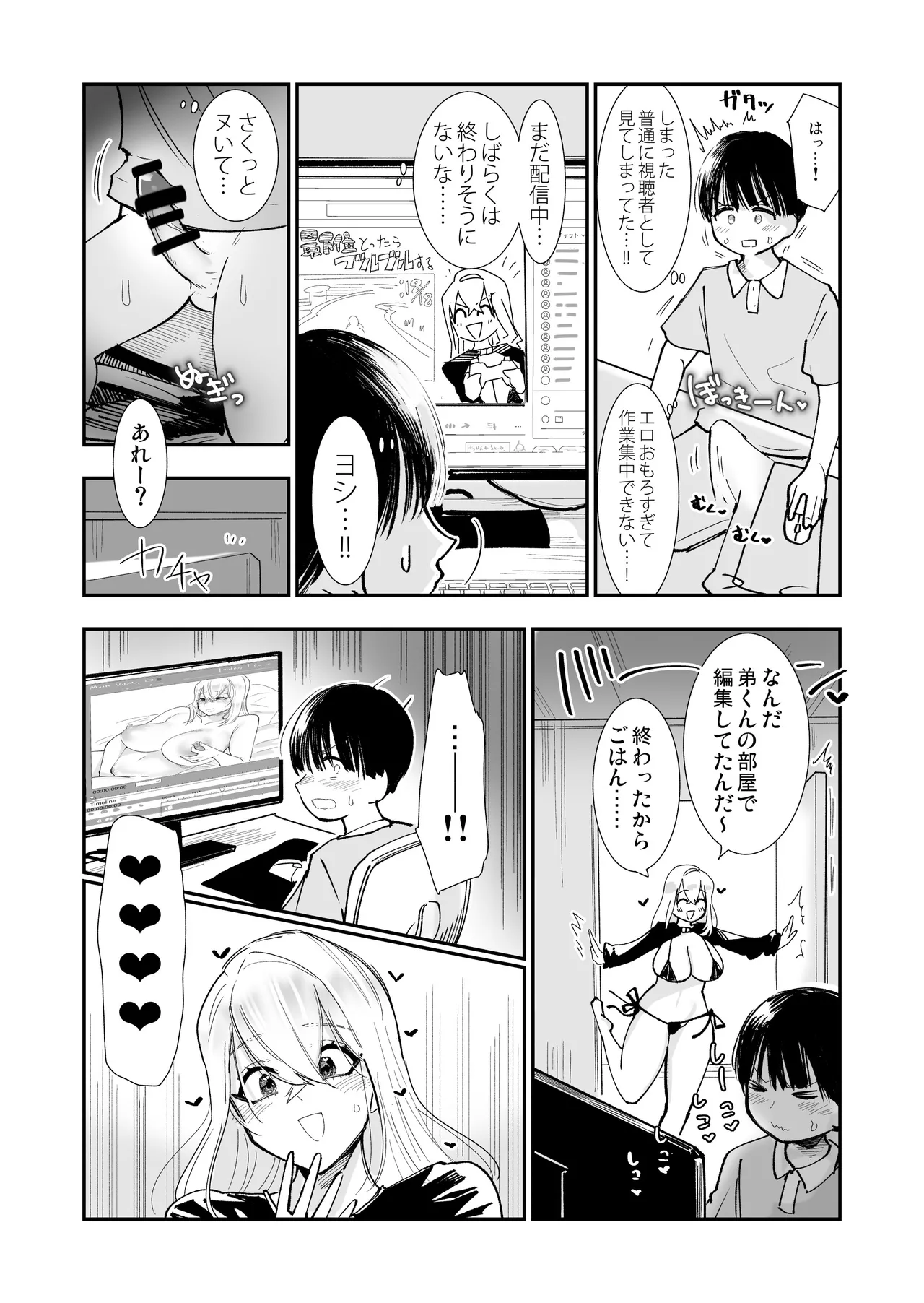 ane ga ero kobi ninki haishin-sha ♡ otetsudai no go hōbi ama ama kisu etchi page 9 full