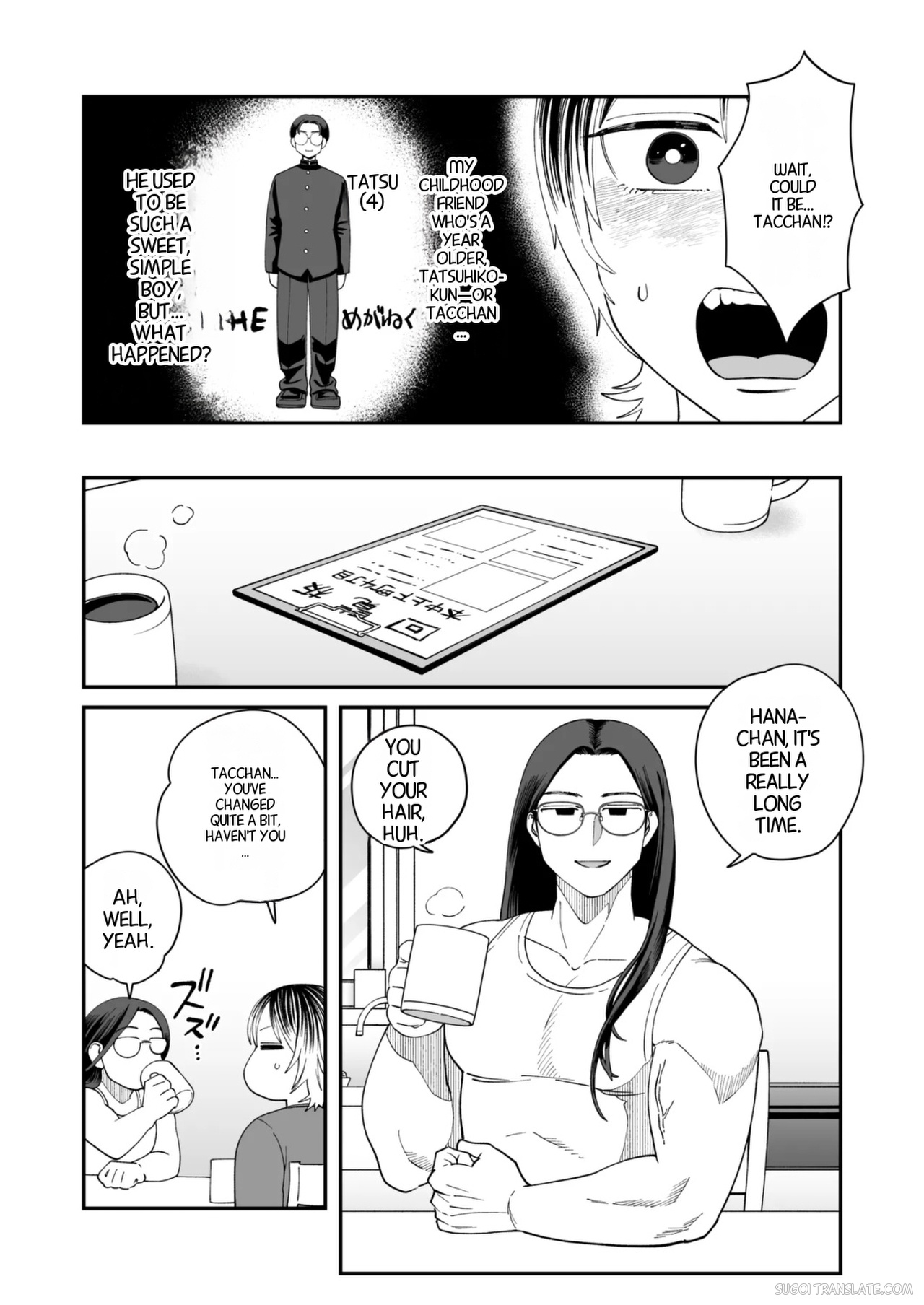 Chouhatsu Megane Maccho na Osananajimi tono Echiechi Gekkan Inaka de Doutei Moraimashita page 4 full