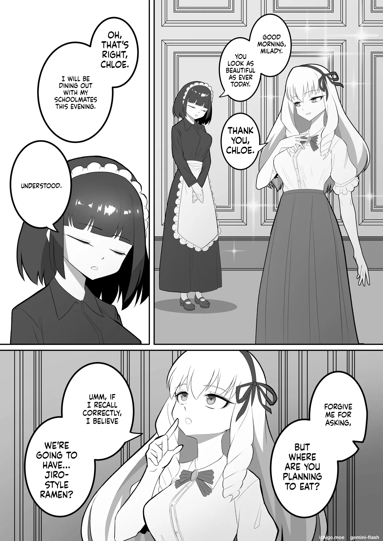 A young lady who gets really fat and her maid who goes crazy page 1 full