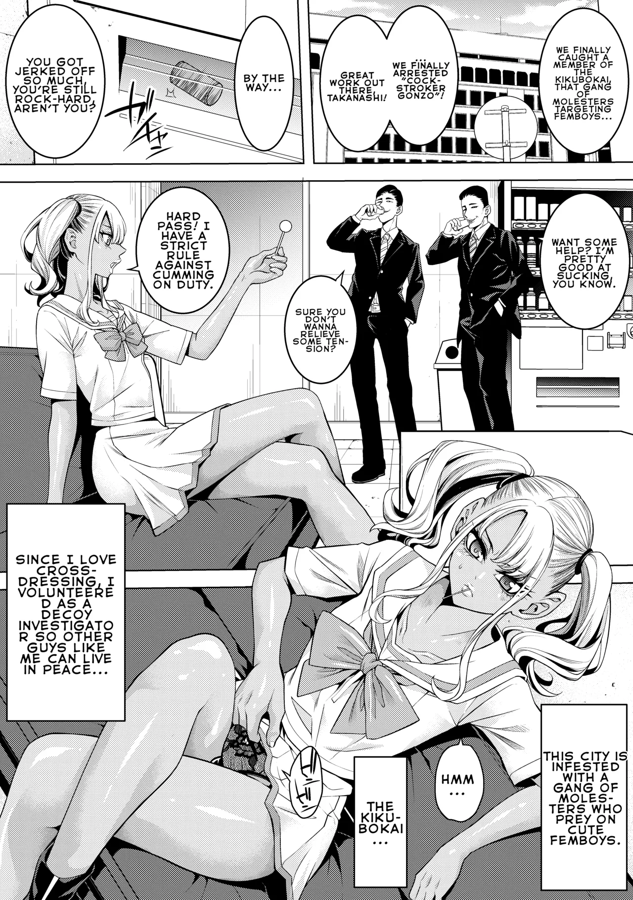 Gyaru Otoko no Musume Sōsa-kan to Chinko Nigiri Sushi | Gyaru Femboy Investigator and Penis Nigiri Sushi page 4 full