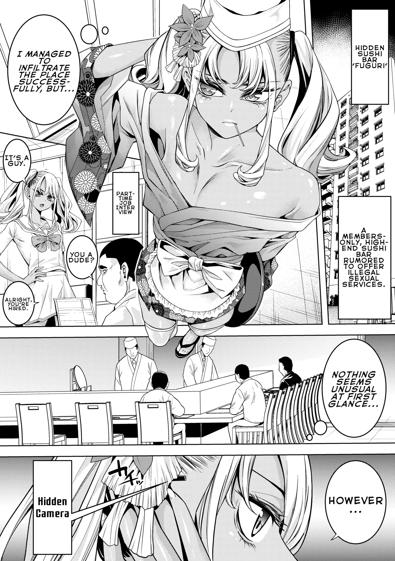 Gyaru Otoko no Musume Sōsa-kan to Chinko Nigiri Sushi | Gyaru Femboy Investigator and Penis Nigiri Sushi page 6 full